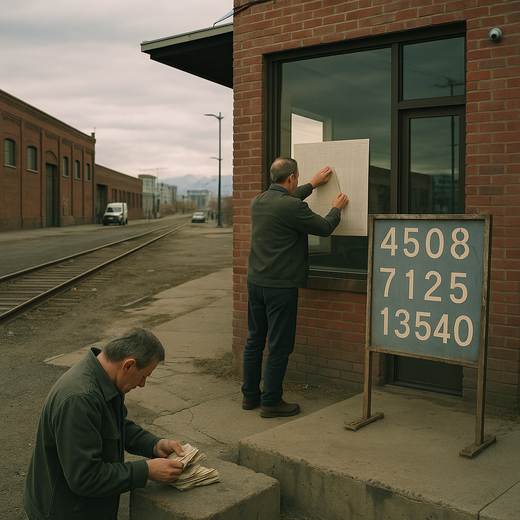 News photograph: Rail District Reassessment Notice Goes Up