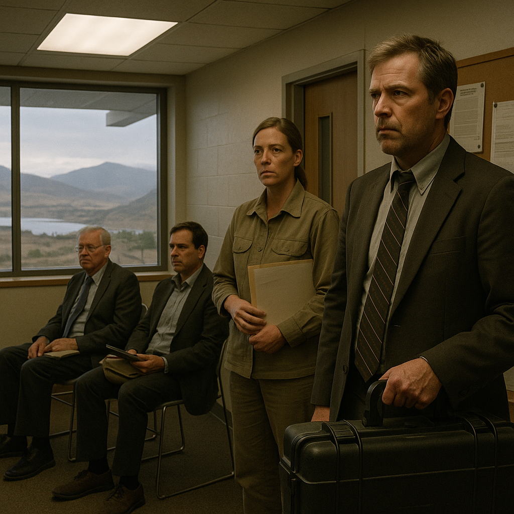 News photograph: Arizona Delegation Arrives for Allocation Review With Data and a Price