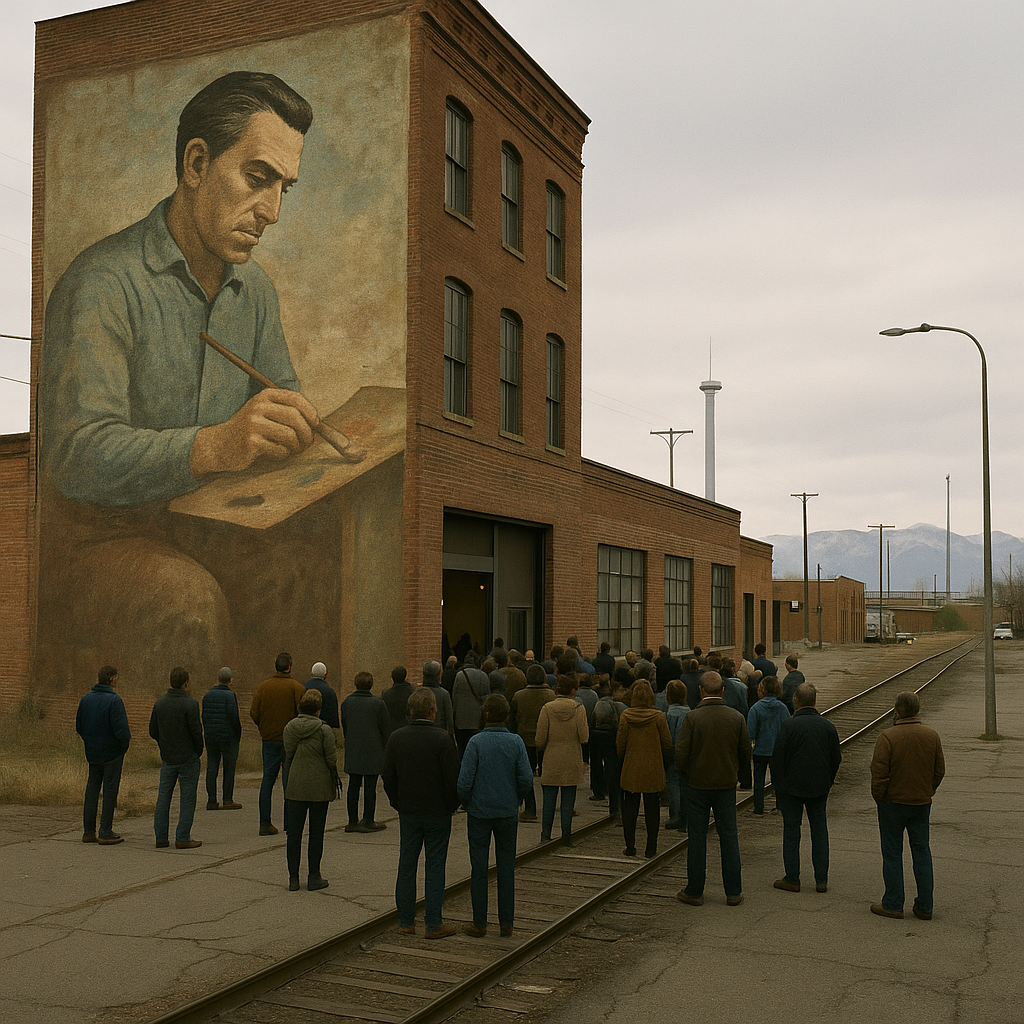 News photograph: A Restored Santa Fe Wall Brings Back a Painter’s Hand to the Street